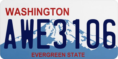 WA license plate AWE3106