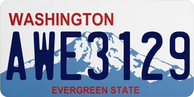WA license plate AWE3129