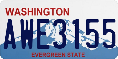 WA license plate AWE3155