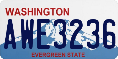 WA license plate AWE3236