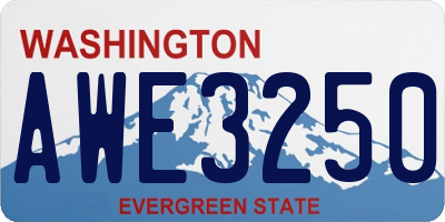 WA license plate AWE3250