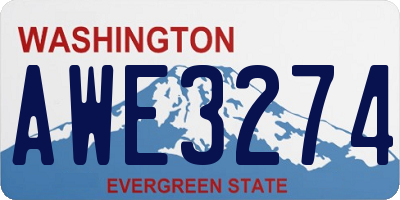 WA license plate AWE3274