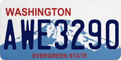WA license plate AWE3290