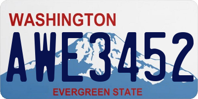 WA license plate AWE3452