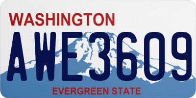 WA license plate AWE3609