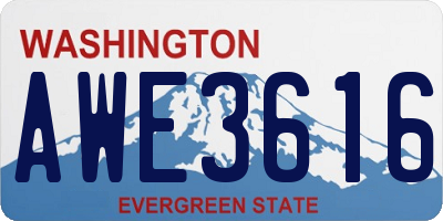WA license plate AWE3616