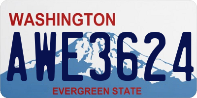 WA license plate AWE3624