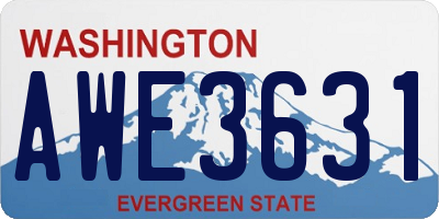 WA license plate AWE3631