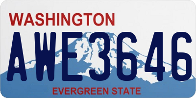 WA license plate AWE3646