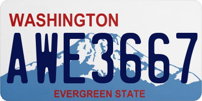 WA license plate AWE3667