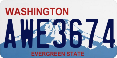 WA license plate AWE3674