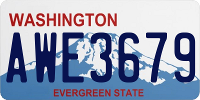 WA license plate AWE3679