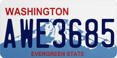 WA license plate AWE3685