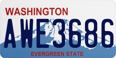 WA license plate AWE3686