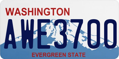 WA license plate AWE3700