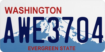 WA license plate AWE3704