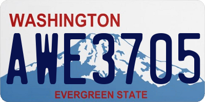 WA license plate AWE3705