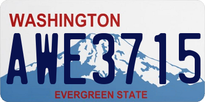 WA license plate AWE3715