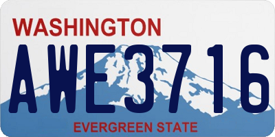 WA license plate AWE3716