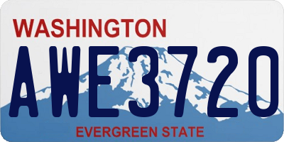 WA license plate AWE3720