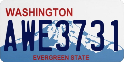 WA license plate AWE3731