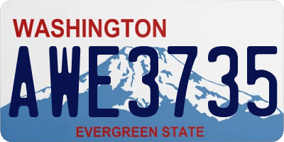 WA license plate AWE3735