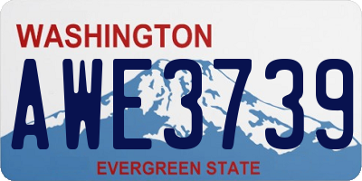 WA license plate AWE3739