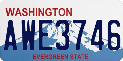 WA license plate AWE3746