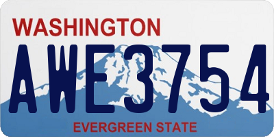 WA license plate AWE3754