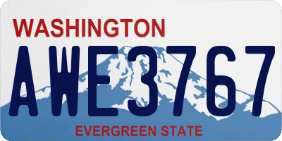WA license plate AWE3767