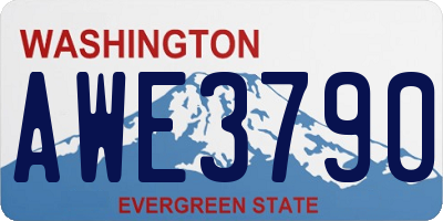 WA license plate AWE3790