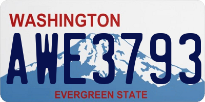 WA license plate AWE3793