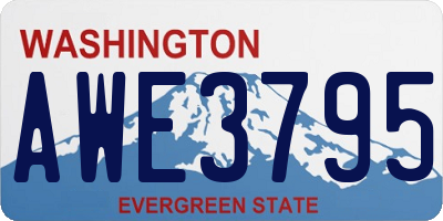 WA license plate AWE3795