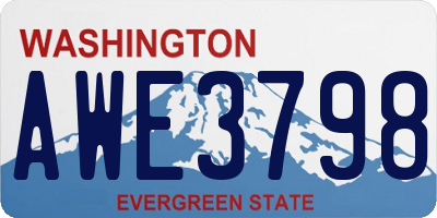 WA license plate AWE3798