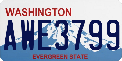 WA license plate AWE3799