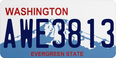 WA license plate AWE3813