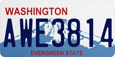 WA license plate AWE3814