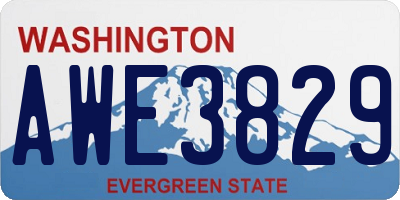 WA license plate AWE3829