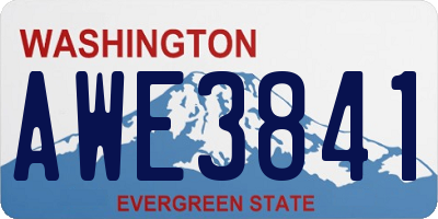 WA license plate AWE3841