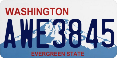 WA license plate AWE3845