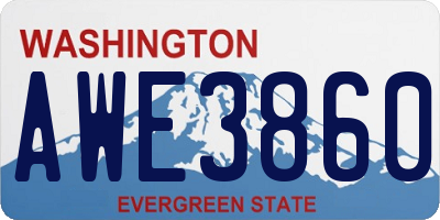 WA license plate AWE3860