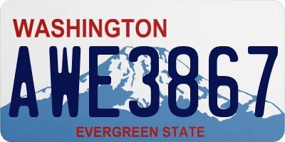 WA license plate AWE3867