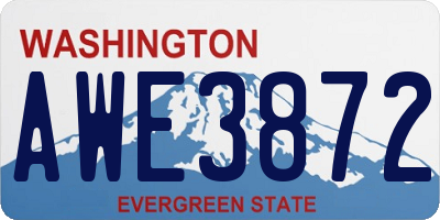 WA license plate AWE3872
