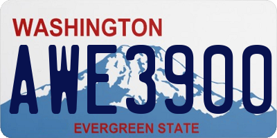 WA license plate AWE3900