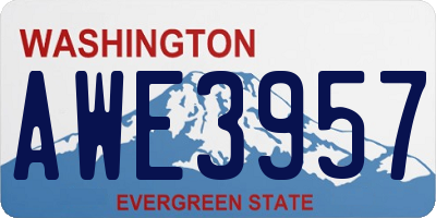 WA license plate AWE3957