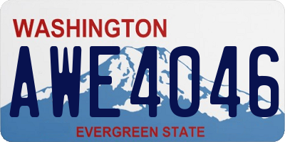 WA license plate AWE4046
