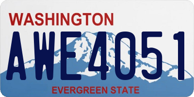 WA license plate AWE4051