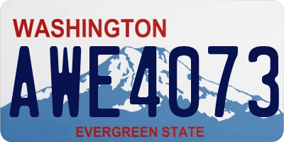 WA license plate AWE4073