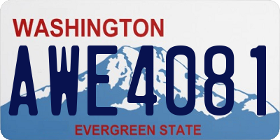 WA license plate AWE4081
