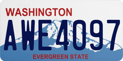 WA license plate AWE4097